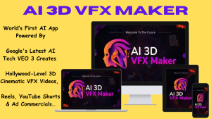 AI VFX Maker software interface with explosion effects on video
