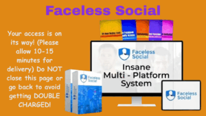 Faceless Social Inner Circle dashboard with AI video creation examples 
